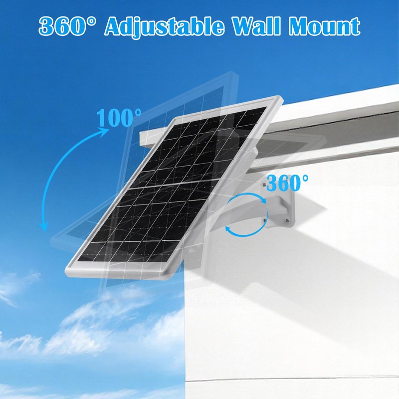 8W Solar Panel Built-in with 12000mAh Battery for Security Camera