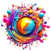 Bgraamiens Paint Splashes - 1000 Pieces Gradient Colorful Impossible Puzzle