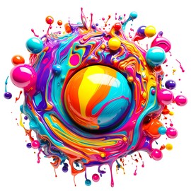 Bgraamiens Paint Splashes - 1000 Pieces Gradient Colorful Impossible Puzzle for Adults, Hard Challenge