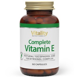 Complete Vitamin E Capsules I Natural D-Alpha Tocopherol and Tocotrienol with High Bioavailability (Pack of 60) Antioxidant for Skin Hair Eyes Muscles Vitality Nutritionals by VitaminExpress