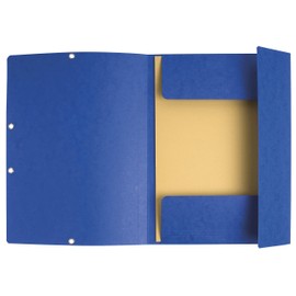 Exacompta 55302E Portfolio Folder with Elastic Band and 3 Flaps Made of Manila Cardboard 355 g for DIN A4 Format Blue
