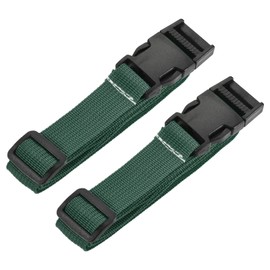MECCANIXITY Utility Strap with Buckle 1x40 Inch Polyester Quick Release Adjustable Belt for Travel Outdoor Bag Luggage Packing (Light Green, Pack of 2)