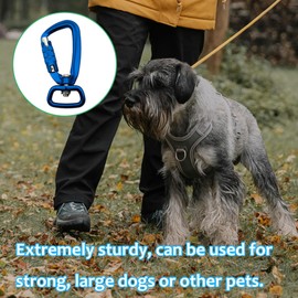 XCSJ Carabiner Hook with Swivel Joint Made of Aluminium Carabiner with 400 kg Load Capacity, Heavy Load, 360 Degree Swivel Carabiner for Dog Lead, Mountaineering, Outdoor, Key Ring (1, Blue)