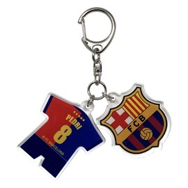 FC Barcelona Keychain Acrylic Double Row Charm #8 PEDRI NVY Free