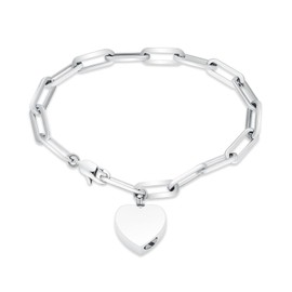 VCCWYQK Cremation Bracelet for Ashes for Women, Stainless Steel Heart Memorial Urn Bracelet Bangle Cremation Keepsake Jewelry for Ashes (B-Silver)