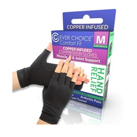 Comfort Fit Copper Infused Compression Gloves - Medium