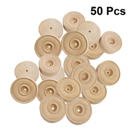Pack of 50 Wooden Toy Wheels, Wooden Wheels for Crafts, Toy Accessories, DIY Accessories, Miniature Wooden Wheels, Toy with Small Wooden Wheels, Railway Wheels, Wooden Wheel, Stem, Wooden Child