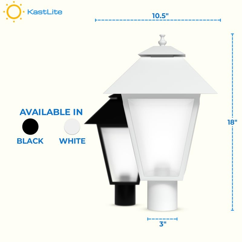 KastLite Outdoor Post Light Fixture, Fits 3" Lamp Post Outdoor