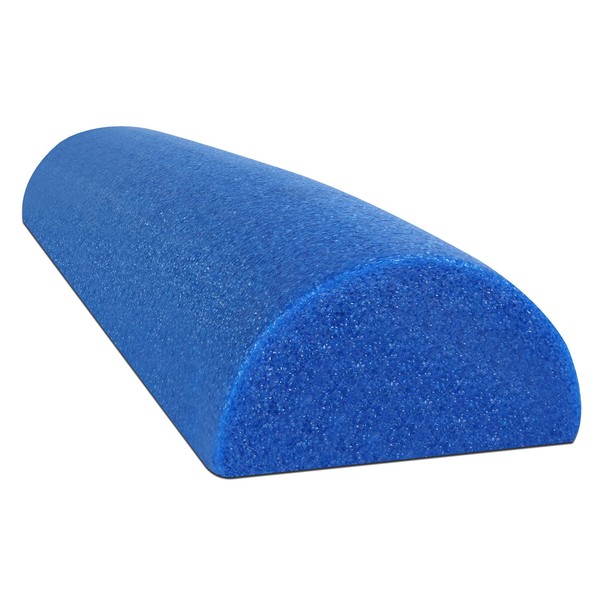 CanDo Blue PE Foam Rollers for Fitness, Exercise Muscle Restoration, Massage Therapy, Sport Recovery and Physical Therapy for Homes, Clinics, and Gyms 6" x 36" Half-Round