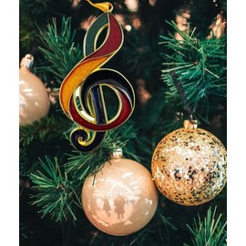 G Clef Music Note Christmas Tree Ornament Holiday Decoration, 5 inch