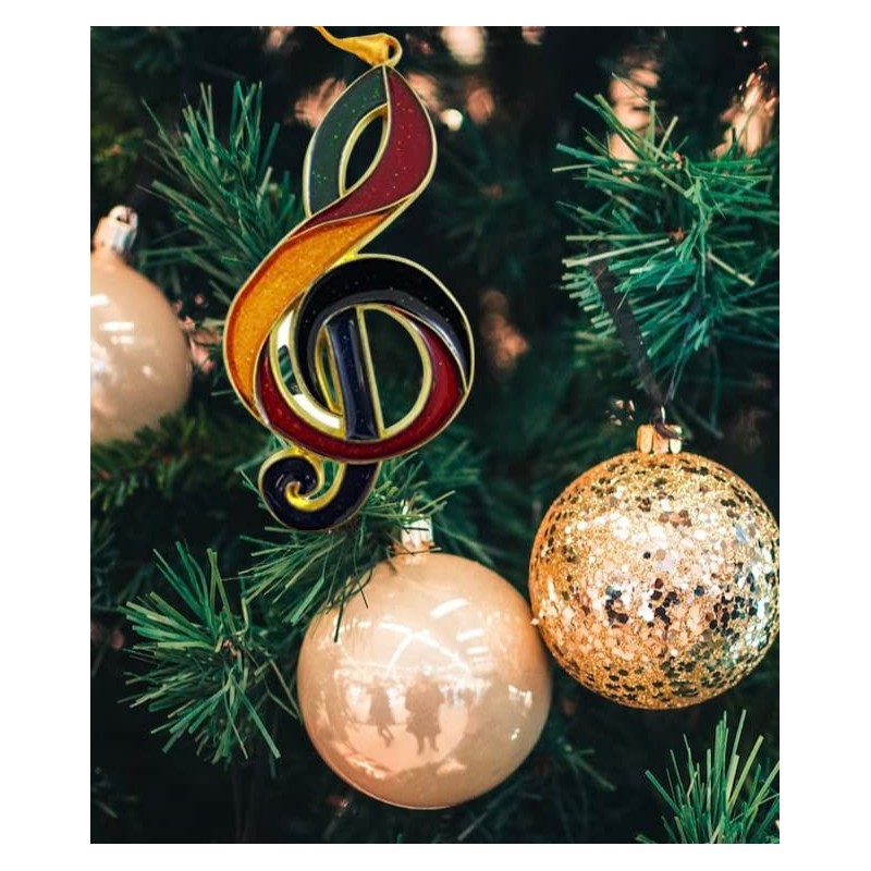 G Clef Music Note Christmas Tree Ornament Holiday Decoration, 5