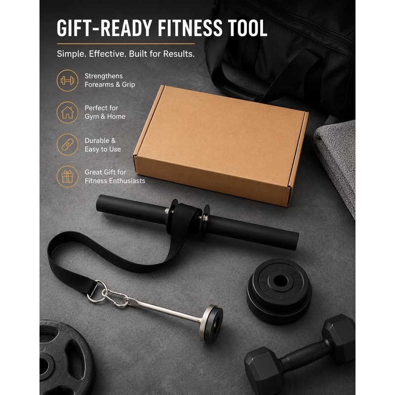 Wrist Roller Forearm Trainer for Strength Workouts – Steel Exercise