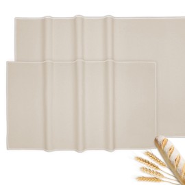 Esbjerg Deluxe Baker's Couche Set (2 piezas) – Grande 35 x 26 pulgadas y mediano 29 x 18 pulgadas tamaños prácticos, 100% tela texturizada gruesa natural para hornear profesional: baguettes, panes