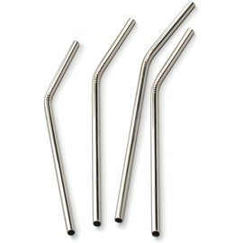 RSVP International Endurance Stainless Steel 8.5" Drink Straws, 4 Count | 5mm Fits Most Tumblers | Reusable & Durable | For Smoothies, Frappes, Sodas, Tea & More | Dishwasher Safe