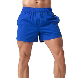 Men's Running Shorts 5 Inch Lightweight Fitness Bodybuilding Quick-Drying with Breathable Mesh Back, blue
