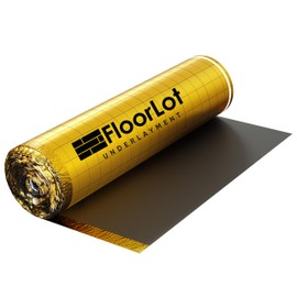 FLOORLOT GoldMax Premium Floor Underlayment - 200 sqft Roll - 3mm Thick - with Moisture Barrier