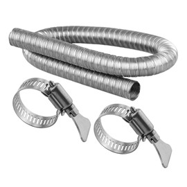 Inscrip Diesel Heater Exhaust Pipe, 32mm 60cm/100cm/150cm Dual-layer Stainless Steel Air Diesel Heater Exhaust Pipe Tube, OE 36061100, For Webasto Eberspacher Air Heater Parts (100cm)