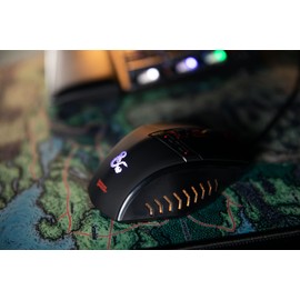 Konix Dungeons & Dragons Gaming-Maus für PC - 6 Tasten - 1,8 m Kabel - USB-Anschluss - Schwarz und Rot
