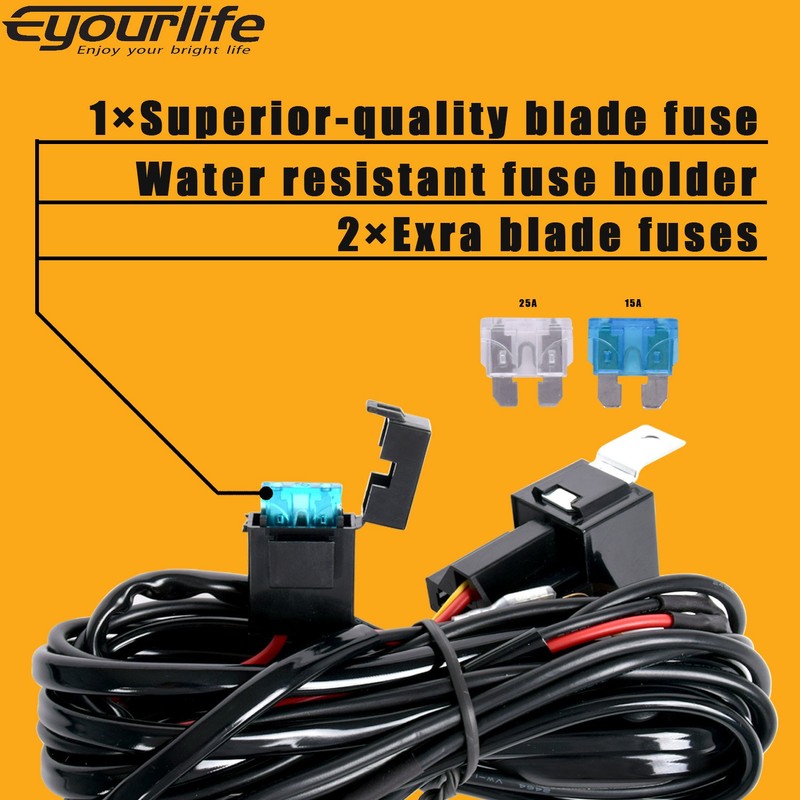 Eyourlife LED Light Bar Wiring Harness 2PCS (DT Connector 2