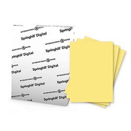 Springhill 8.5â x 11â Buff Yellow Colored Cardstock Paper, 110lb, 199gsm, 250 Sheets (1 Ream) â Premium Heavy Cardstock, Printer Paper with Smooth Finish for Cards, Flyers, Scrapbooking â 055300R