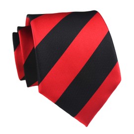 Elfeves Striped Black and Red Jacquard Woven Gift Ties for Men Formal Graduation Necktie