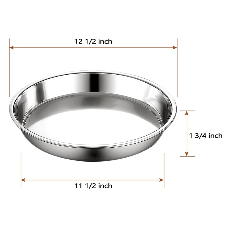 Vankey 12in Deep Dish Drip Pan, Stainless Steel Pizza Pan
