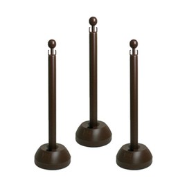 Mitsugiron Parking Lot Pole Chain Stand SF-11-B 33.5 x 10.0 inches (850 x 255 mm) (Set of 3, No Chain), Brown