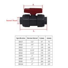 PVC ball valve internal thread throw PVC ball valve plastic pool valve garden valves shut-off valve pool