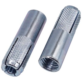 SKIR'CO (6 pcs) Knurled Drop in Anchors M10 x 40 mm, Expansion Bolt Sleeve, Wall Dowels, Concrete Anchor