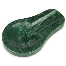 HESHIBI Marble Spoon Rest for Kitchen Stove Countertop, Marble Utensil Holder, Perfect for Spatula, Ladle, Fork (1, Blackish Green, 4 * 6.5)