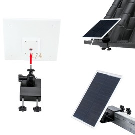 Non-drilled hole outdoor 360° solar panel frame hanging on the eaves wall camera rack, compatible with solar safety cameras wireless/solar floodlights/safety cameras/closed-circuit television (Ｂlack)