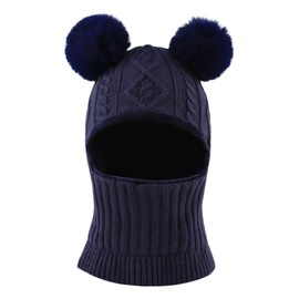 XIAOHAWANG Winter Hat Boys Warm Knitted Hat Girls Thick Children's Hats Windproof Cold Protection Hat for Baby Children, navy