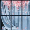 LOONELO Cherry Blossom Window Clings, Double-Sided Sakura Summer Jungle Window