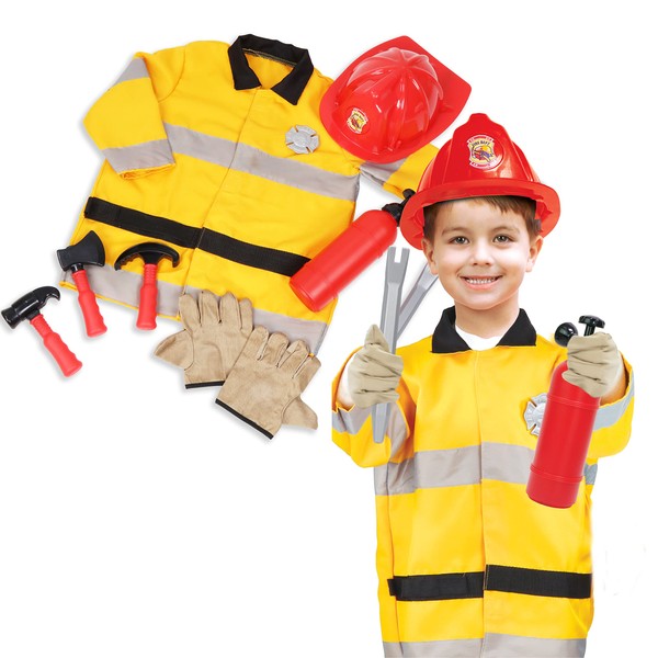 Dr. STEM Toys Fire Fighter Roleplay Costume Set with Tools,