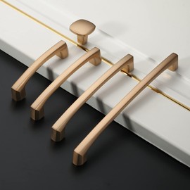 Amerdeco 10 Pack Champagne Bronze Cabinet Pulls 3 Inch(76MM) Hole Centers Kitchen Cabinet Handles Hardware Kitchen Handles for Cabinets Cupboard Handles Drawer Pulls ZH0032…