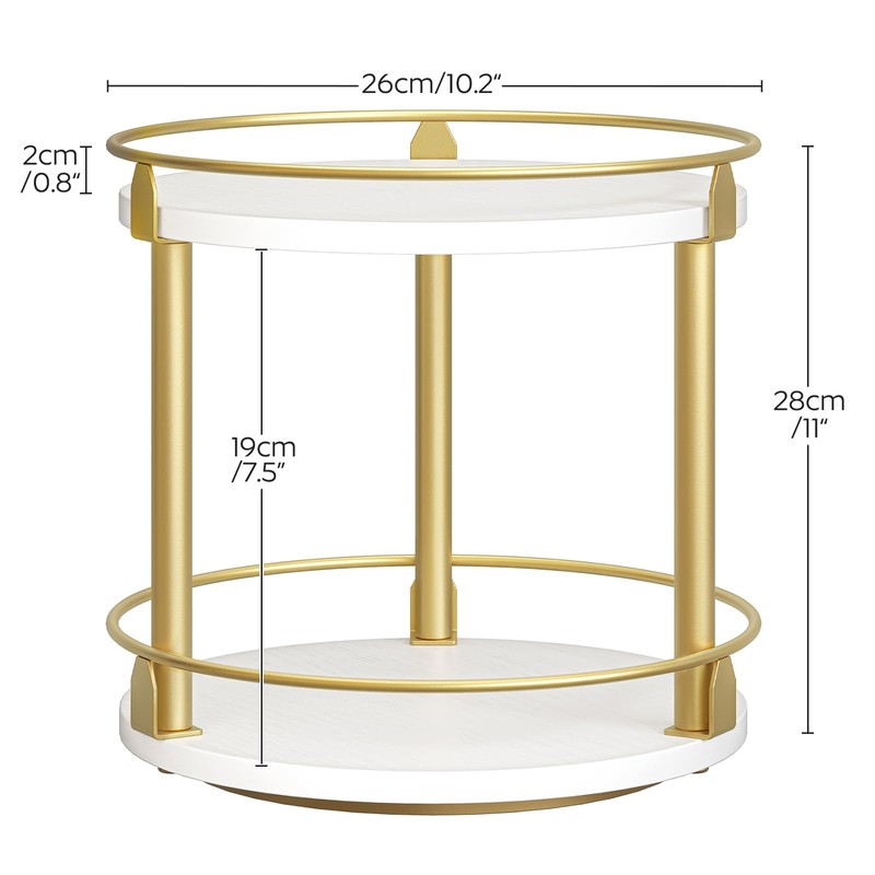 YATINEY Lazy Susan Organizer, Rotating Spice Rack, 2 Tier Spice