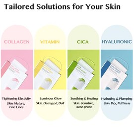 Lamelin Mascarilla De Tela Con Niacinamida Cica (Paquete De 10), Extracto De Té De Ajenjo, Antiedad, Elasticidad E Hidratación De La Piel. Fabricada En Corea.