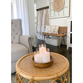 Serene Spaces Living Large Mango Wood Bowl, Natural Wooden Bowl for Home Decor, Fruits, Candies, Potpourri, Trinket Holder, Coffee Table, Countertop Display, Measures 8.25" Diameter & 2" Tall