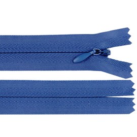 cyclingcolors 2x Cerniera invisibile N°3 20 cm – chiusura lampo in poliestere con cursore, estremità aperta, per cucito sartoria abbigliamento giacche cappotti – blu denim scuro