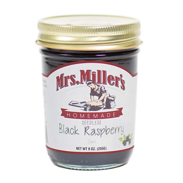 Mrs Millers, Jam Black Raspberry Seedless, 9 Ounce