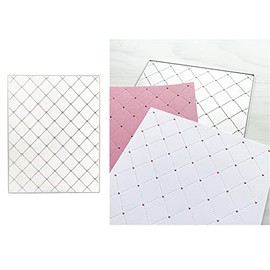 hinana Heart Hole Rectangular Metal Die Cuts, Rhombus Hole Rectangle Background Cutting Dies Cut Stencils for DIY Scrapbooking Album Decorative Embossing Paper Dies Card Making