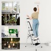 FAHKNS 4 Step Ladder with Handrails, Portable Folding Step Stool
