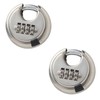 2PCS Heavy Duty Combination Padlock, Waterproof Padlocks Outdoor Stainless Steel