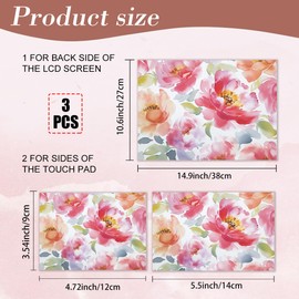 PLIGREAT Watercolor Style Laptop Skin Sticker Decals Fits 12" 13" 13.3" 14" 15 inch Laptop Flower Pattern Universal Removable Waterproof Notebook Art Sticker Protector Netbook PC Cover Decals
