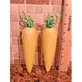 Unbranded S/2 EASTER CARROTS TREE ORNAMENTS BASKET WREATH STYROFOAM ARRANGEMENT YELLOW
