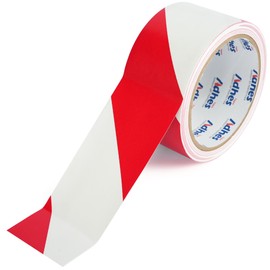 ADHES PVC Safety Tape,50mm x 16m,High Visibility Red White Hazard Tape for Outdoor Construction Warning,Self Adhesive Warning Tape for Steps