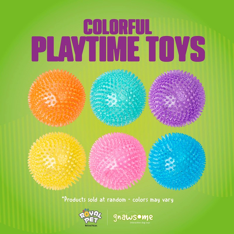 Gnawsome Medium Squeaker Ball Dog Toy, Medium 3.5", Colors will