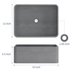 Vessel Sink 16"X12" Concrete Bathroom Sinks Rectangular Vessel Sinks for