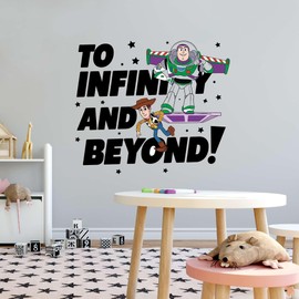 Infinity and Beyond Yee-Haw! Bo Peep Slinky Dog Cowboy Cartoon Buzz Lightyear and Woody Toy Story Holiday Gift Sticker Wall Stickers Art Decal Girls Boys Birthday - Size: 10 in(W) x 9 in(H)