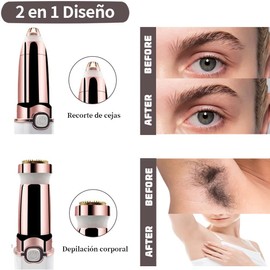 Depiladora Facial 2 En 1,depiladora de cejas, depiladora electrica,recortadora de nariz,recortadora de labios,depiladora para axilas,recortadora de cejas USB recargable portátil sin dolor luz LED